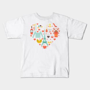 Heart from france Kids T-Shirt